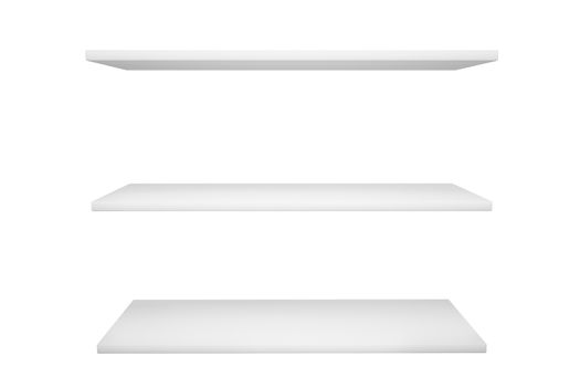 white shelves isolated on white background