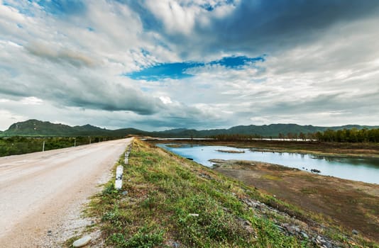 soil road and march landscape