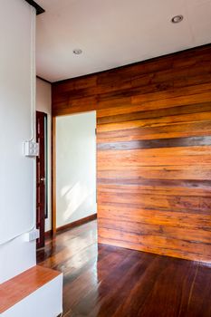 wood plank wall and door of interior design