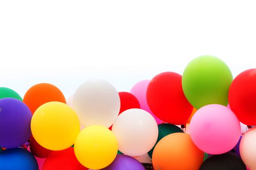 colorful of balloons with white background