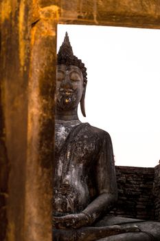 Closeup of buddha sculpture