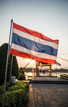 Thailand flag and travel location of natural park