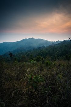 mountain and sky sunset landscape