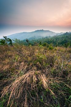 mountain and sky sunset landscape