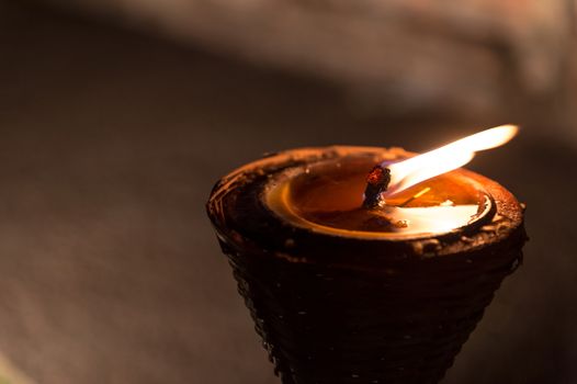 Closeup of candle light