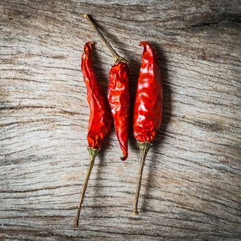 red chilli on wooden background