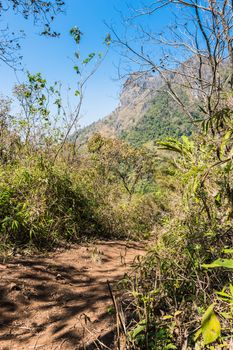 Path in Mountain of Doi Luang Chiang Dao natural park Landscape, Chiang Mai, Thailand.