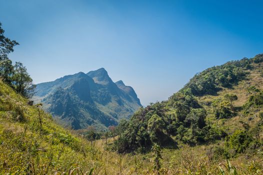 Mountain of Doi Luang Chiang Dao natural park Landscape, Chiang Mai, Thailand.