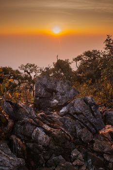 sunrise of Doi Luang Chiang Dao Mountain Landscape, Chiang Mai, Thailand.