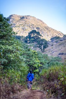 traveler walking on Doi Luang Chiang Dao Mountain Landscape, Chiang Mai, Thailand.