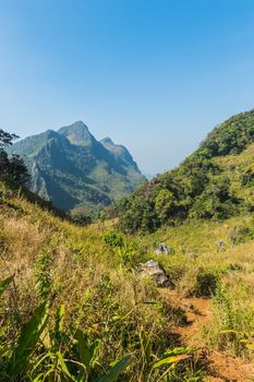 path of Doi Luang Chiang Dao Mountain Landscape, Chiang Mai, Thailand.