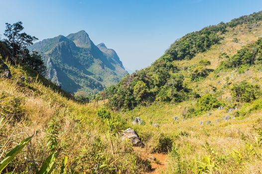 path of Doi Luang Chiang Dao Mountain Landscape, Chiang Mai, Thailand.