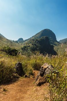path of Doi Luang Chiang Dao Mountain Landscape, Chiang Mai, Thailand.