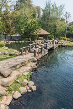 Chaeson hot spring pond landscape, Lampang province, Thailand.
