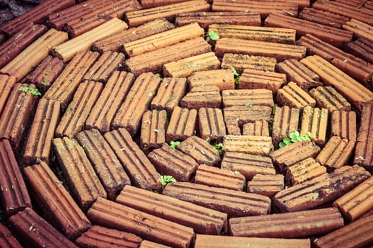 brick floor closeup for background