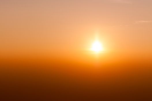 sun light with orange sky color