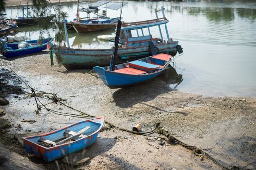 Fishing Harbor marina landscape, rayong province, Thailand.