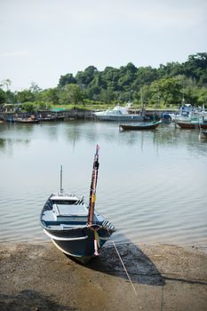 Fishing Harbor marina landscape, rayong province, Thailand.