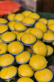 Closeup of toddy palm cake, asian sweet food.