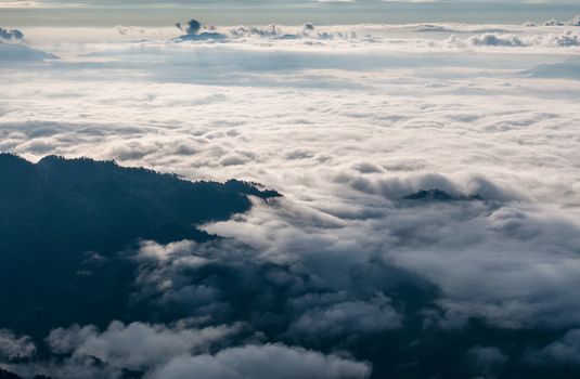 Mountain and cloudy sky landscape