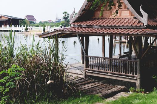 reception area of thai home style design