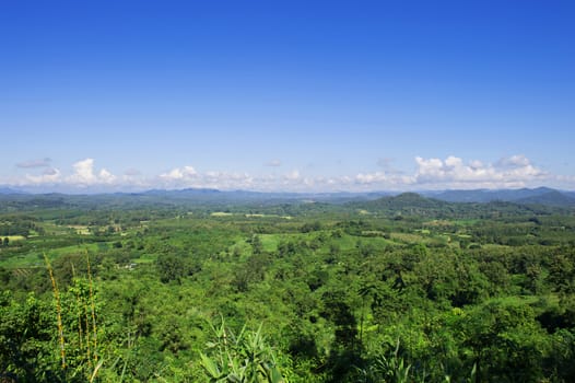 Mountain and cloudy sky landscape
