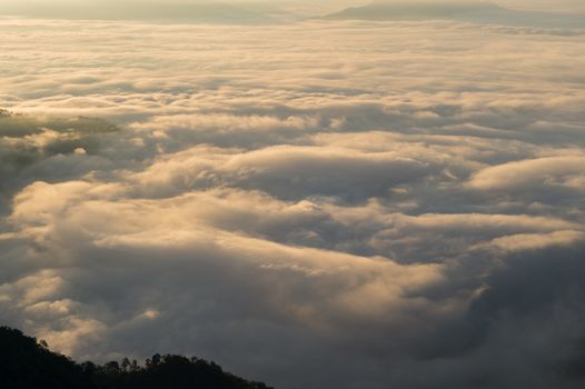 Phu Chi Fa mountain landscape with sunrise, Thailand