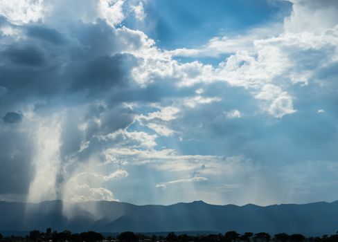 Clouds sky with mountain landscape