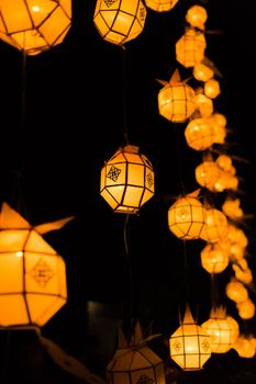 Closeup of Lamp Design, Decoration for Yee Peng Festival