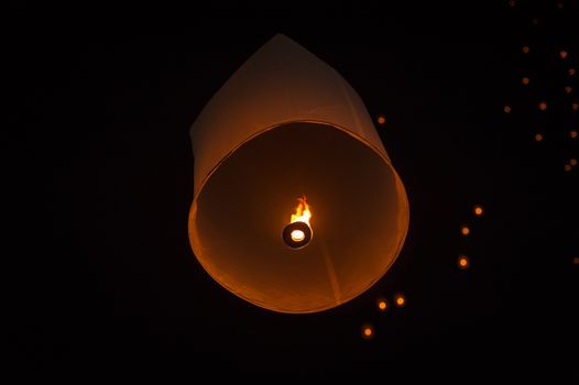 Closeup of lanterns for Yee Peng Festival