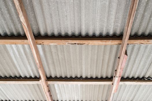 Closeup of zinc roof building detail