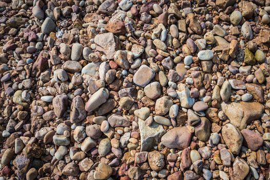 Pattern background of gravel or pebble on the beach