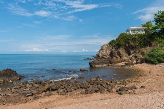 Landscape of rock beach and sea, Nang Phaya hill scenic point