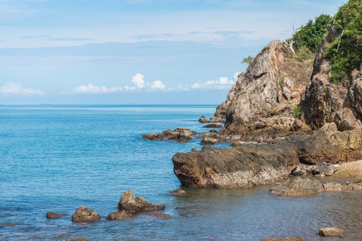 Abstract stone with blue ocean landscape