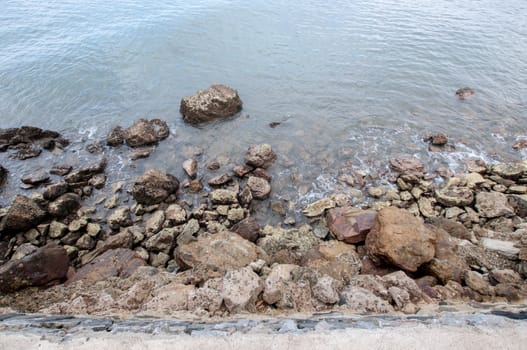 Abstract stone with sea closeup