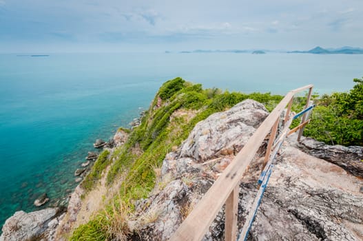 Ocean and cliff landscape of Laem Sing hill scenic point