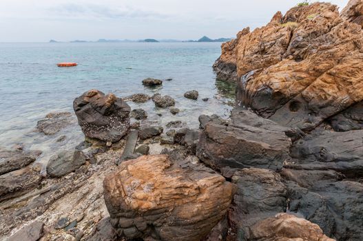 Landscape of abstract stone with ocean