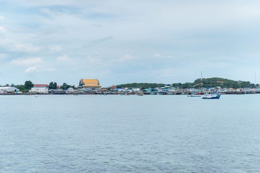 Landscape of Thailand cityscape with ocean coast