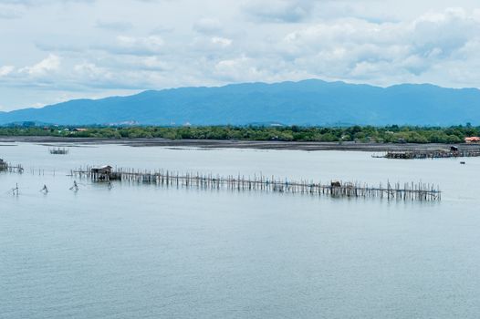 Fisherman's farm on the sea landscape