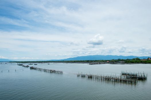 Fisherman's farm on the sea landscape