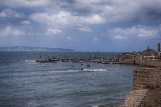 Little Port in Acre Israel An Old City At the Mediteranean Coast