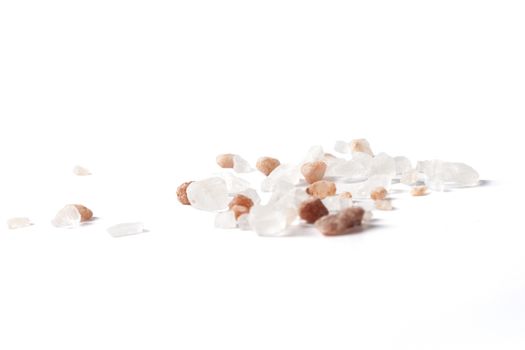 Himalayan Salt Raw Crystals Isolated on White Background