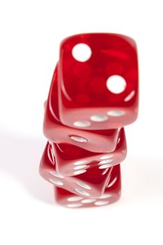 Red Casino Dice Tower Isolated on White Background