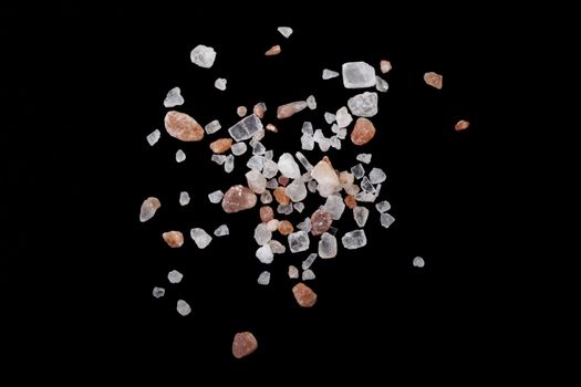 Himalayan Salt Crystas On Black Background