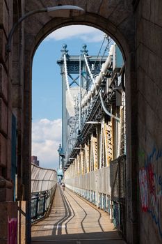 Manhattan Bridge Footpath in New York City