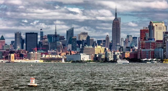 The New York City Uptown skyline at the afternoon