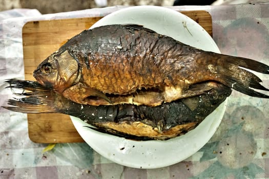 fragrant fish cooked by hot Smoking, Golden color, great taste