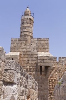 Tower of David at the entrance of the old city in Jerusalem
