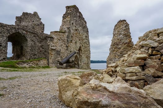 Koknese castle ruins. Latvian medieval castles. Archaeological monument of national importance. The medieval castle of Koknese was a stone castle built in the medieval castle mound in Koknese, on the bank of the Daugava. Built shortly after 1209.
