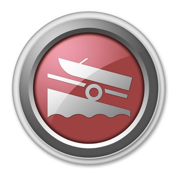 Icon, Button, Pictogram with Boat Ramp symbol